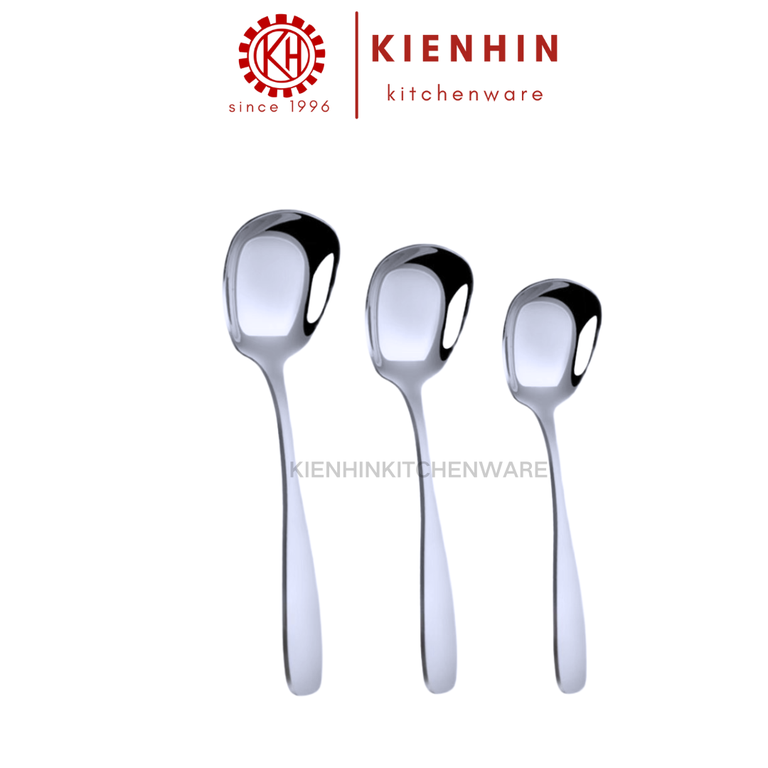 THICKENED #304 S/S SQUARE HEAD SPOON | 加厚#304不锈钢方头汤匙 < SMALL小 / MEDIUM中 / BIG大 >