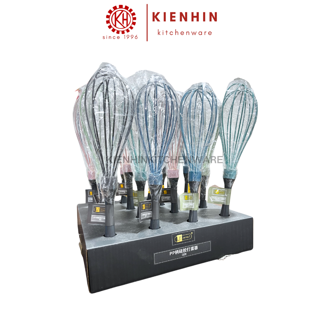 PP HANDLE SILICONE EGG WHISK <12 INCH/寸> | PP柄硅胶打蛋器