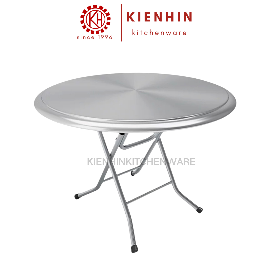 #430 S/S ROUND FOLDING TABLE WITH ROUND TUBE LEG (PLAIN DESIGN) <150*76CM> | 圆形老式圆脚桌 (简约桌面)