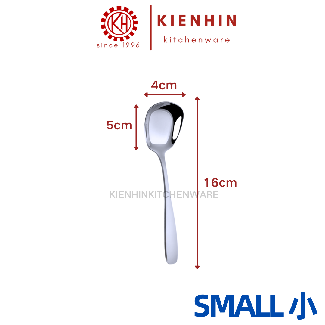 THICKENED #304 S/S SQUARE HEAD SPOON | 加厚#304不锈钢方头汤匙 < SMALL小 / MEDIUM中 / BIG大 >