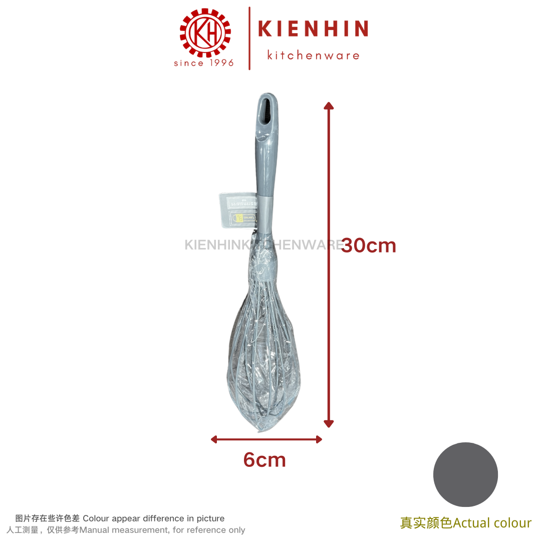 PP HANDLE SILICONE EGG WHISK <12 INCH/寸> | PP柄硅胶打蛋器