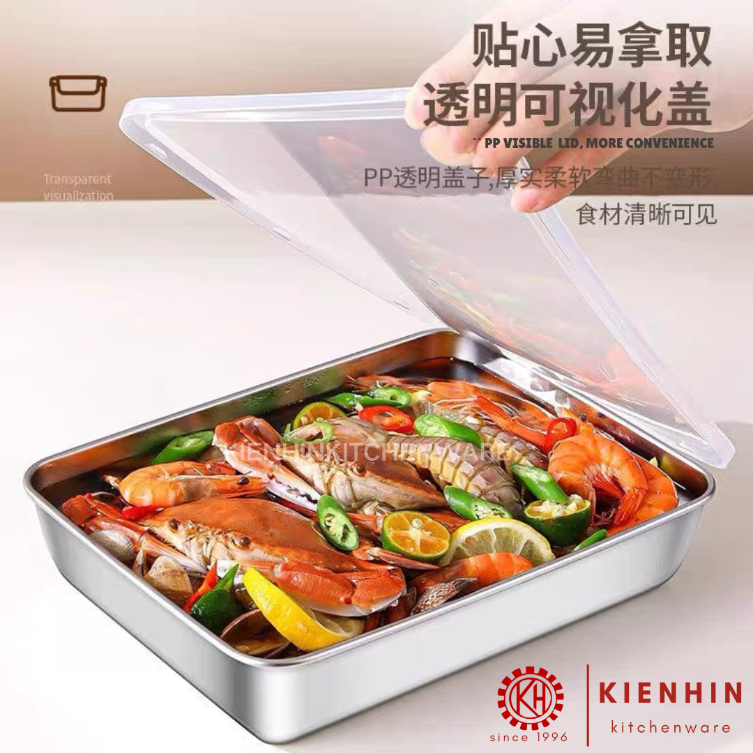 S/S CONTAINER BOX WITH PP COVER | 聚丙烯(PP)透视盖不锈钢保鲜盒