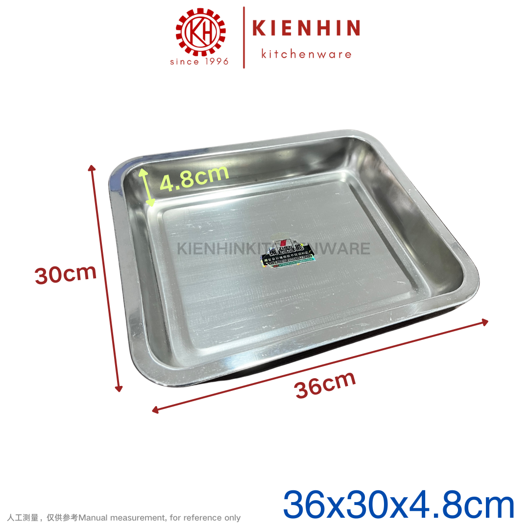 STAINLESS STEEL MULTIPURPOSE SQUARE DEEP PLATE | DULANG MAKANAN KELULI | 白钢振能方盘