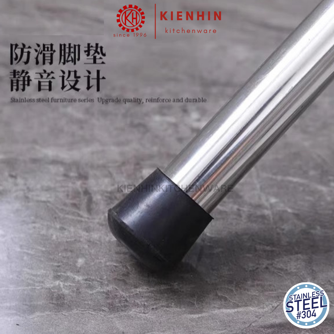 #304 S/S ROUND FOLDING TABLE WITH ROUND TUBE LEG (PLAIN DESIGN) <100*76CM> | 圆形老式圆脚桌 (简约桌面)