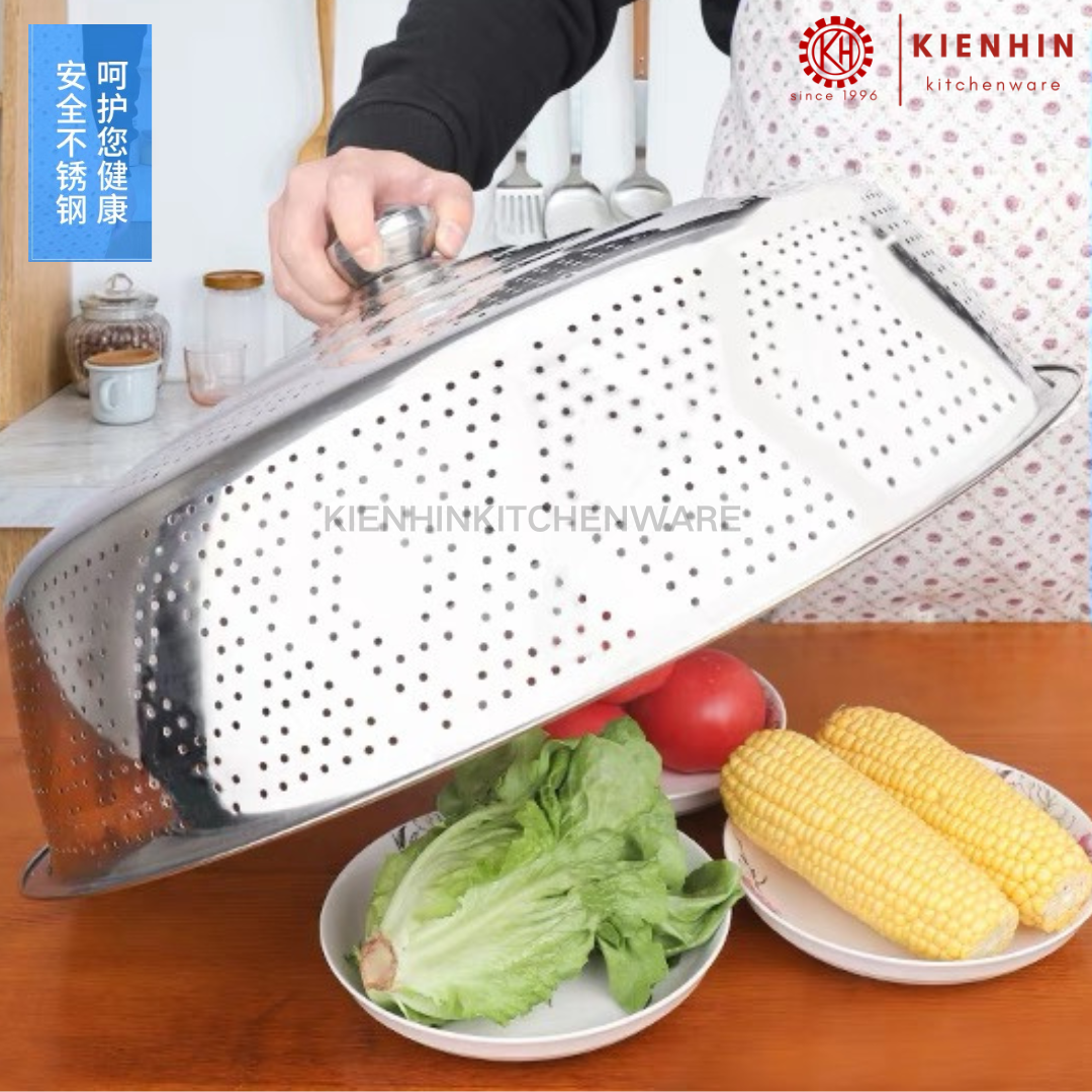 S/S HIGH QUALITY FOOD COVER | DISH COVER | TUDUNG SAJI (HOLE DESIGN) | 高质量白钢多功能高盖菜罩 | 白钢高盖菜篮 (全冲孔设计)