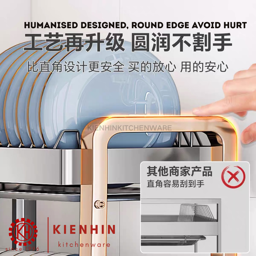 #304 S/S 3 LAYER DISH RACK / DISH HOLDER | #304不锈钢台式三层碗碟架