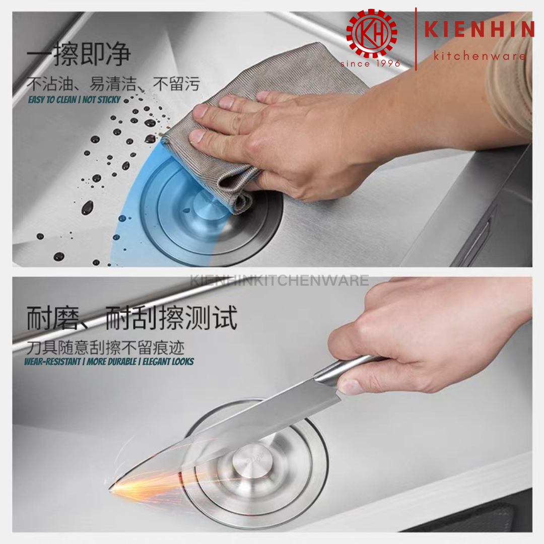 #304 S/S SINGLE COLUMN SINK WITH FULL SET ACCESSORIES | 满配厨房多功能水槽 (单槽)