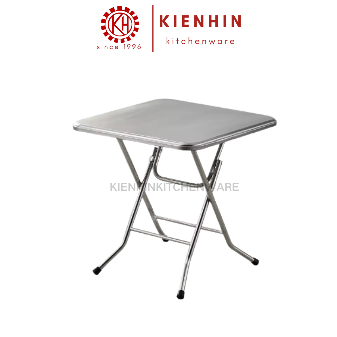S/S SQUARE FOLDING TABLE (PATTERN DESIGN) < 70*70*76 CM> | 白钢方形折叠桌(花纹)