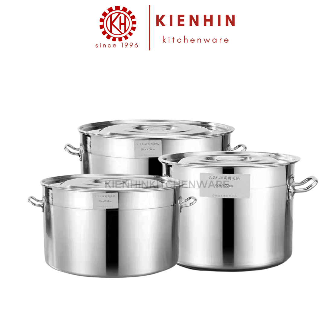 S/S QUALITY SHORT SOUP POT【BUSINESS USE RECOMMENDED】 |  商用高质量白钢矮汤桶