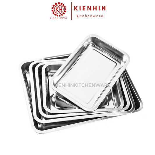 STAINLESS STEEL MULTIPURPOSE DEEP FOOD TRAY | DULANG MAKANAN KELULI | 白钢带磁方盘 (深盘)