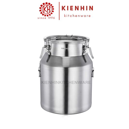 THICKENED S/S AIRTIGHT BARREL CANISTER PAIL / MILK CONTAINER | TONG BEKAS SUSU | 加厚白钢牛奶桶 < 21L >