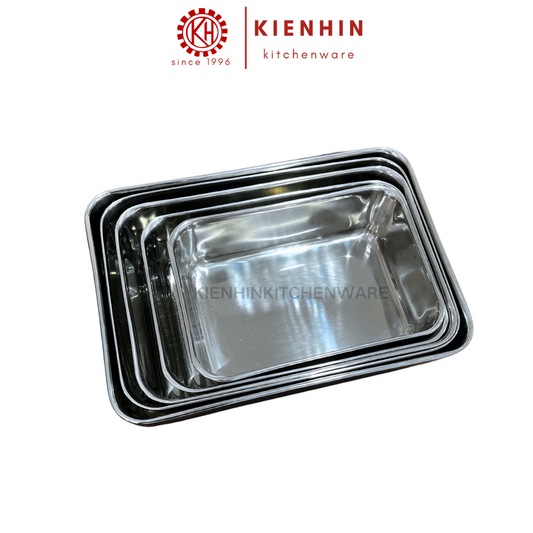 STAINLESS STEEL MULTIPURPOSE EXTRA DEEP FOOD TRAY | DULANG MAKANAN KELULI | 白钢多功能方盘 (加深盘)