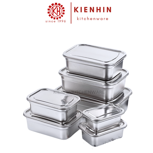 S/S FOOD STORAGE CONTAINER W/COVER | 不锈钢保鲜盒+盖子 < 2.5L / 3.5L / 5.3L / 7.3L / 10L >