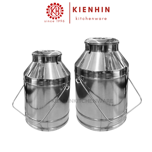 THICKENED S/S AIRTIGHT BARREL CANISTER PAIL / MILK CONTAINER | TONG BEKAS SUSU | 加厚白钢牛奶桶 < 25L/35L >