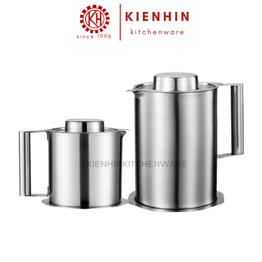 #304 S/S OIL FILTER DISPENSER POT | OIL STRAINER CONTAINER | #304 白钢滤油壶 <1.3L / 1.8L>