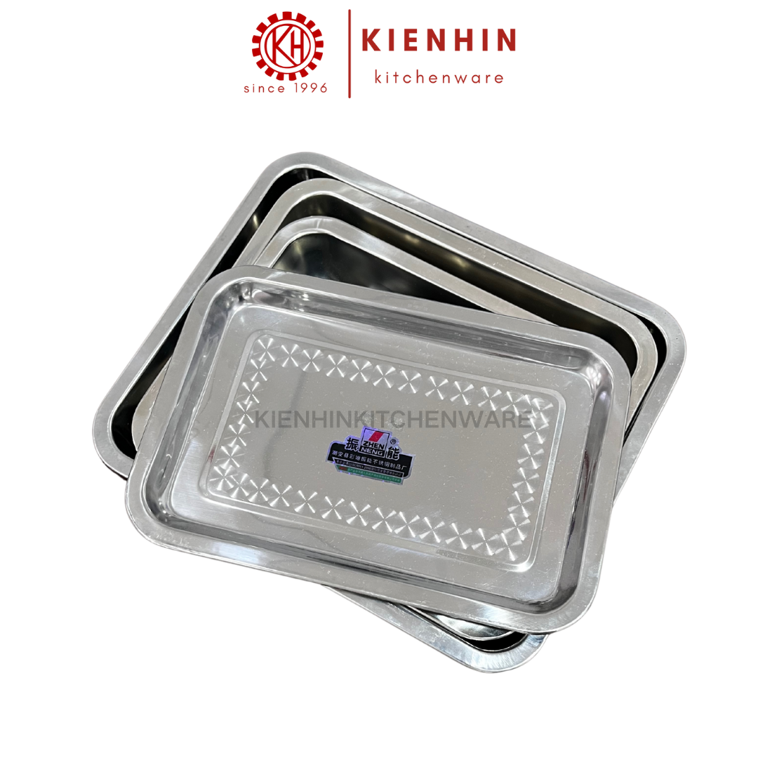 STAINLESS STEEL MULTIPURPOSE SQUARE DEEP PLATE | DULANG MAKANAN KELULI | 白钢振能方盘