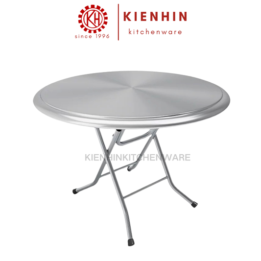 #430 S/S ROUND FOLDING TABLE WITH ROUND TUBE LEG (PLAIN DESIGN) <150*76CM> | 圆形老式圆脚桌 (简约桌面)