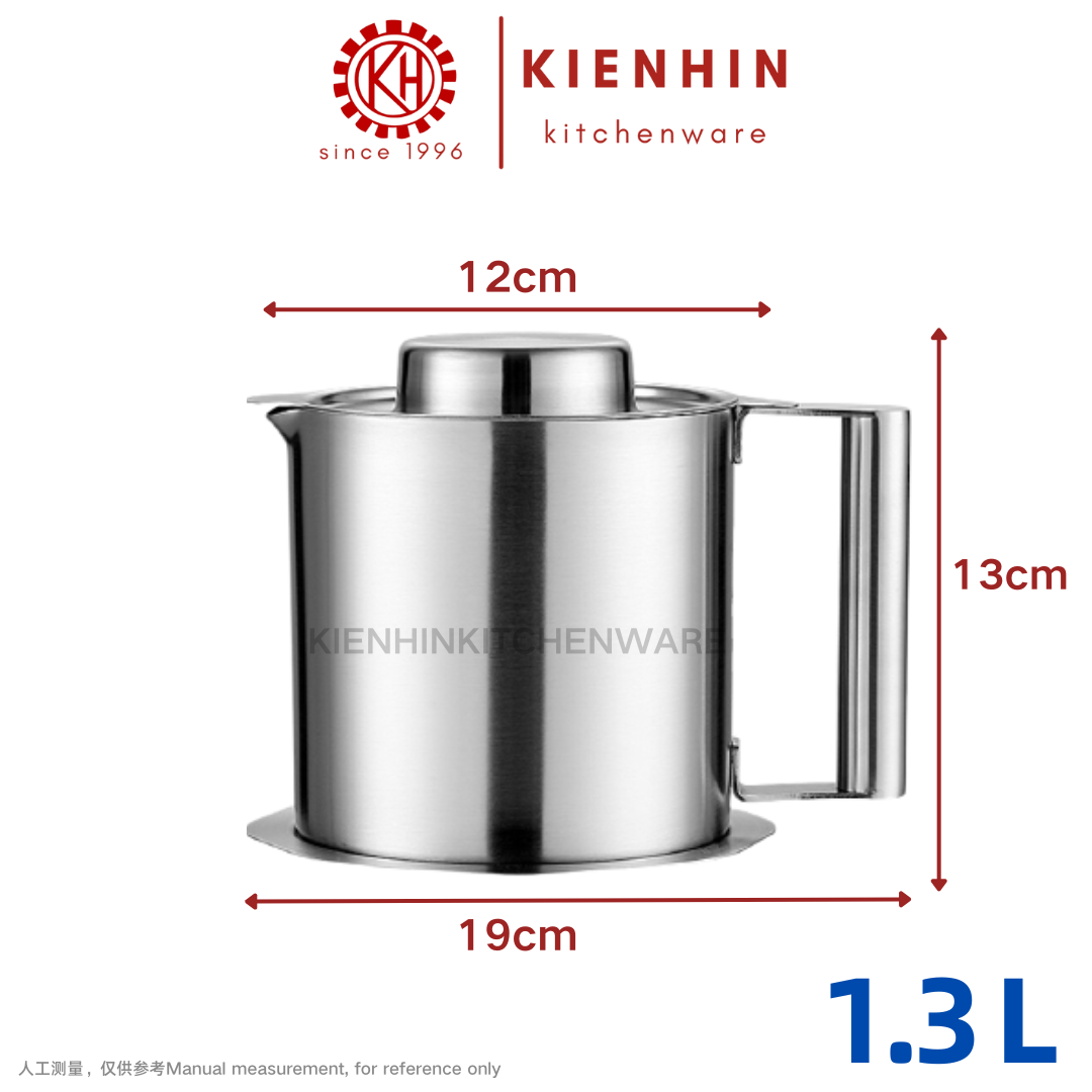 #304 S/S OIL FILTER DISPENSER POT | OIL STRAINER CONTAINER | #304 白钢滤油壶 <1.3L / 1.8L>