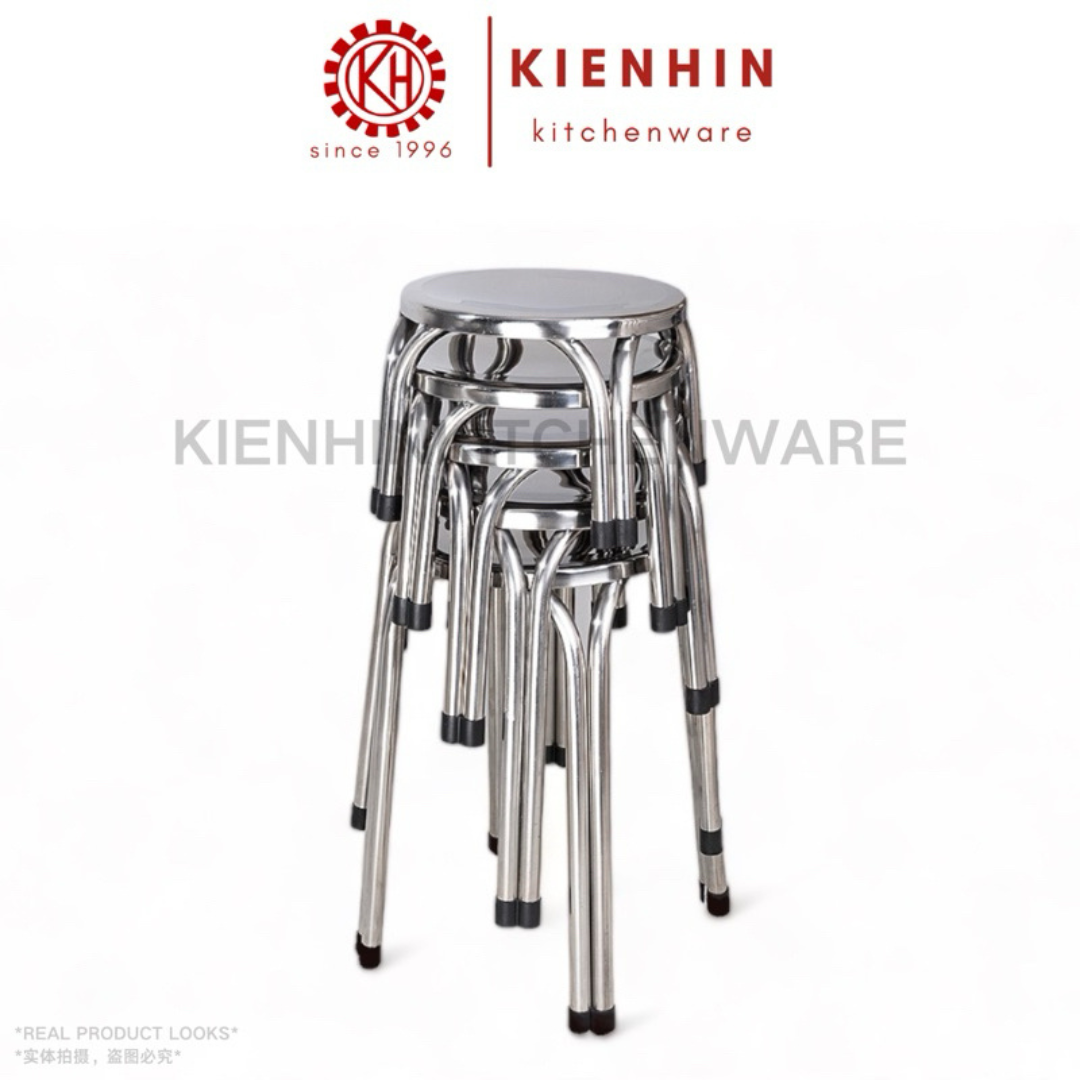 [KIENHIN]High Quality Stainless Steel Round Stool Chair/Four-legged Round Stool Chair 22CM不锈钢四脚圆形凳子椅子