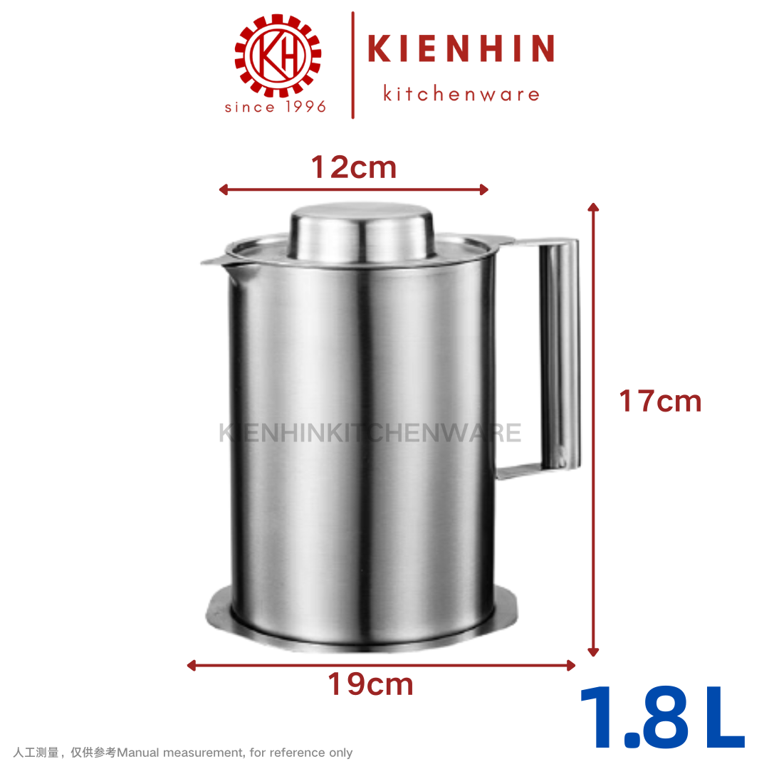#304 S/S OIL FILTER DISPENSER POT | OIL STRAINER CONTAINER | #304 白钢滤油壶 <1.3L / 1.8L>