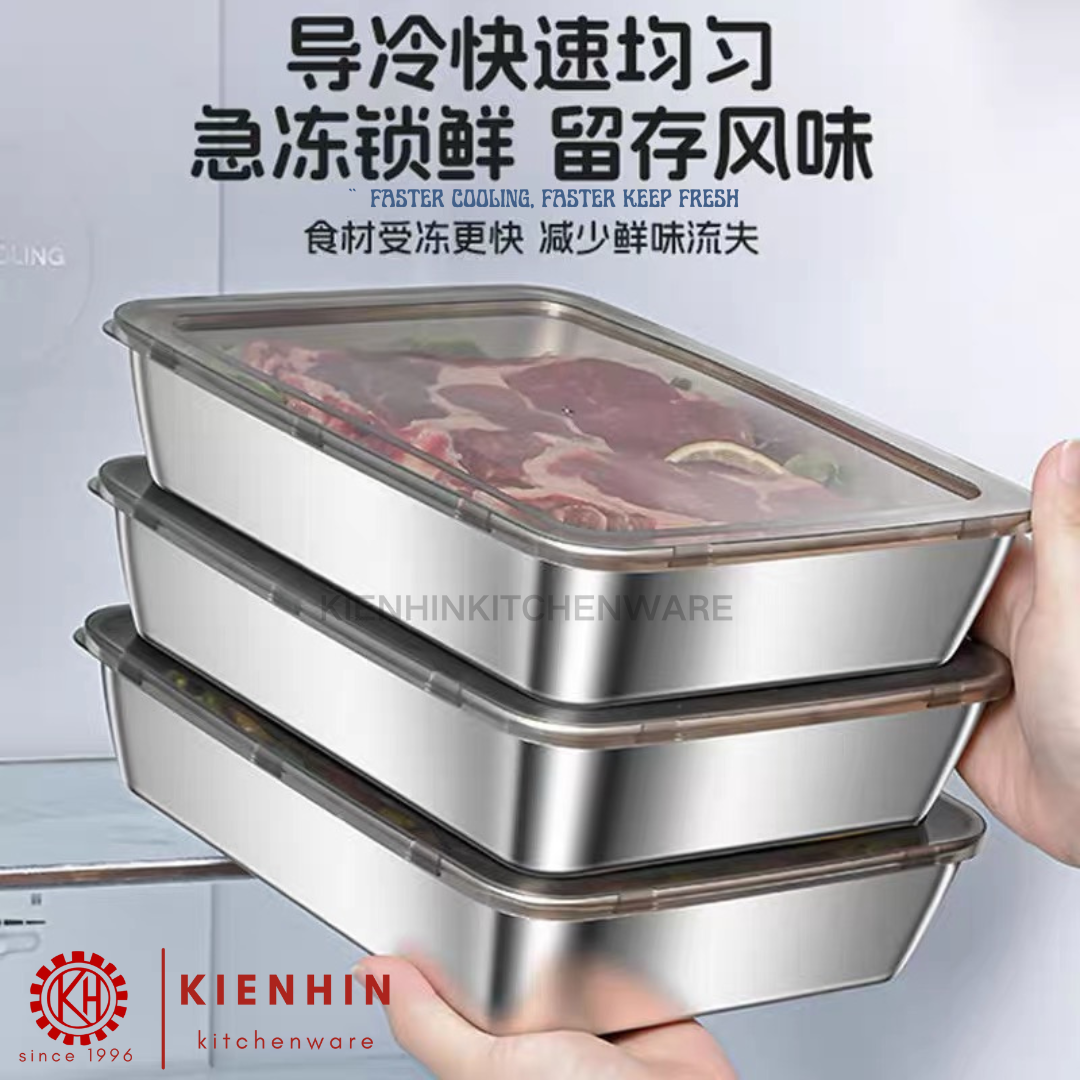 S/S CONTAINER BOX WITH PP COVER | 聚丙烯(PP)透视盖不锈钢保鲜盒