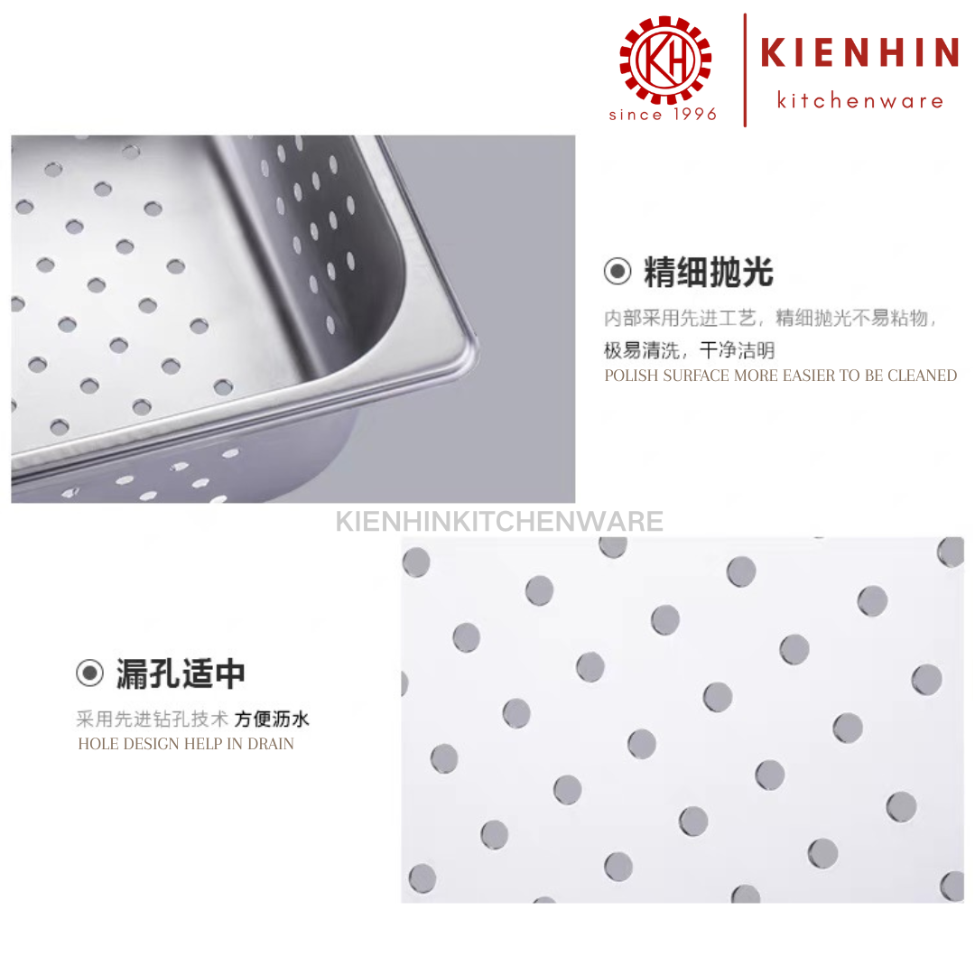 1/2 S/S STEAM BASIN | 1/2 不锈钢份数盆蒸盆 < 6.5cm > [ NOT INCLUDED COVER / 不包括盖子]