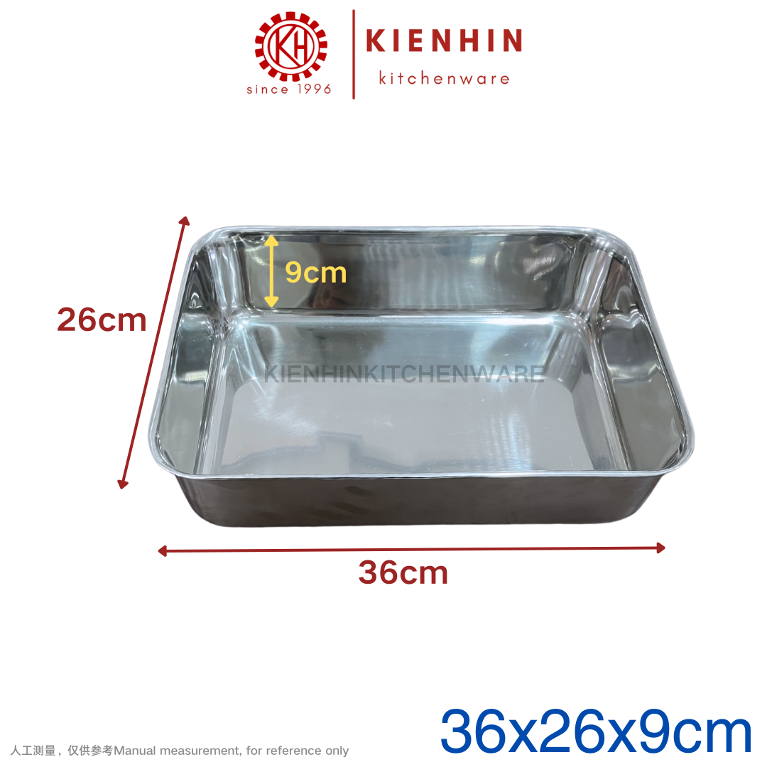 STAINLESS STEEL MULTIPURPOSE EXTRA DEEP FOOD TRAY | DULANG MAKANAN KELULI | 白钢多功能方盘 (加深盘)