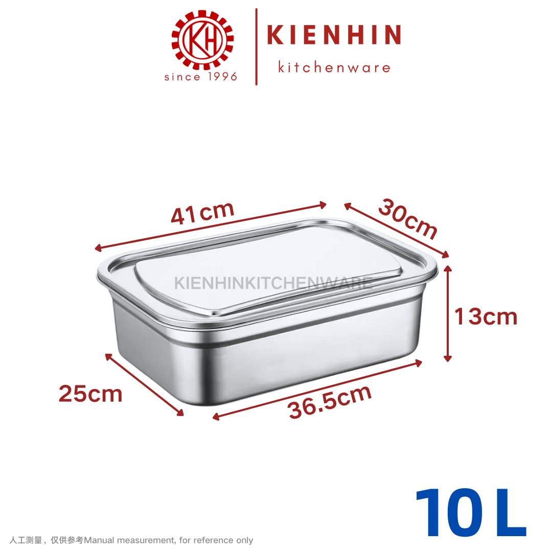 S/S FOOD STORAGE CONTAINER W/COVER | 不锈钢保鲜盒+盖子 < 2.5L / 3.5L / 5.3L / 7.3L / 10L >