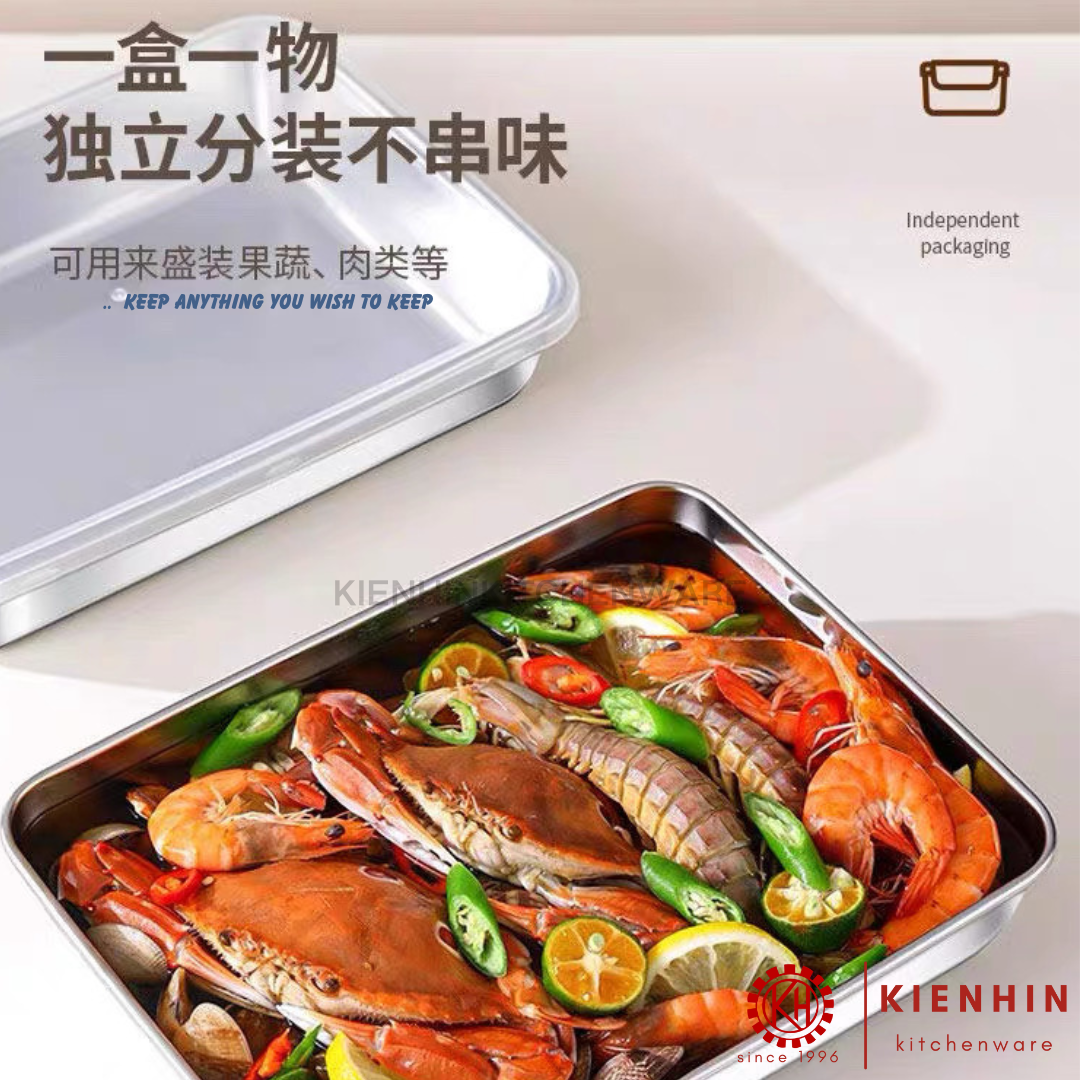 S/S CONTAINER BOX WITH PP COVER | 聚丙烯(PP)透视盖不锈钢保鲜盒
