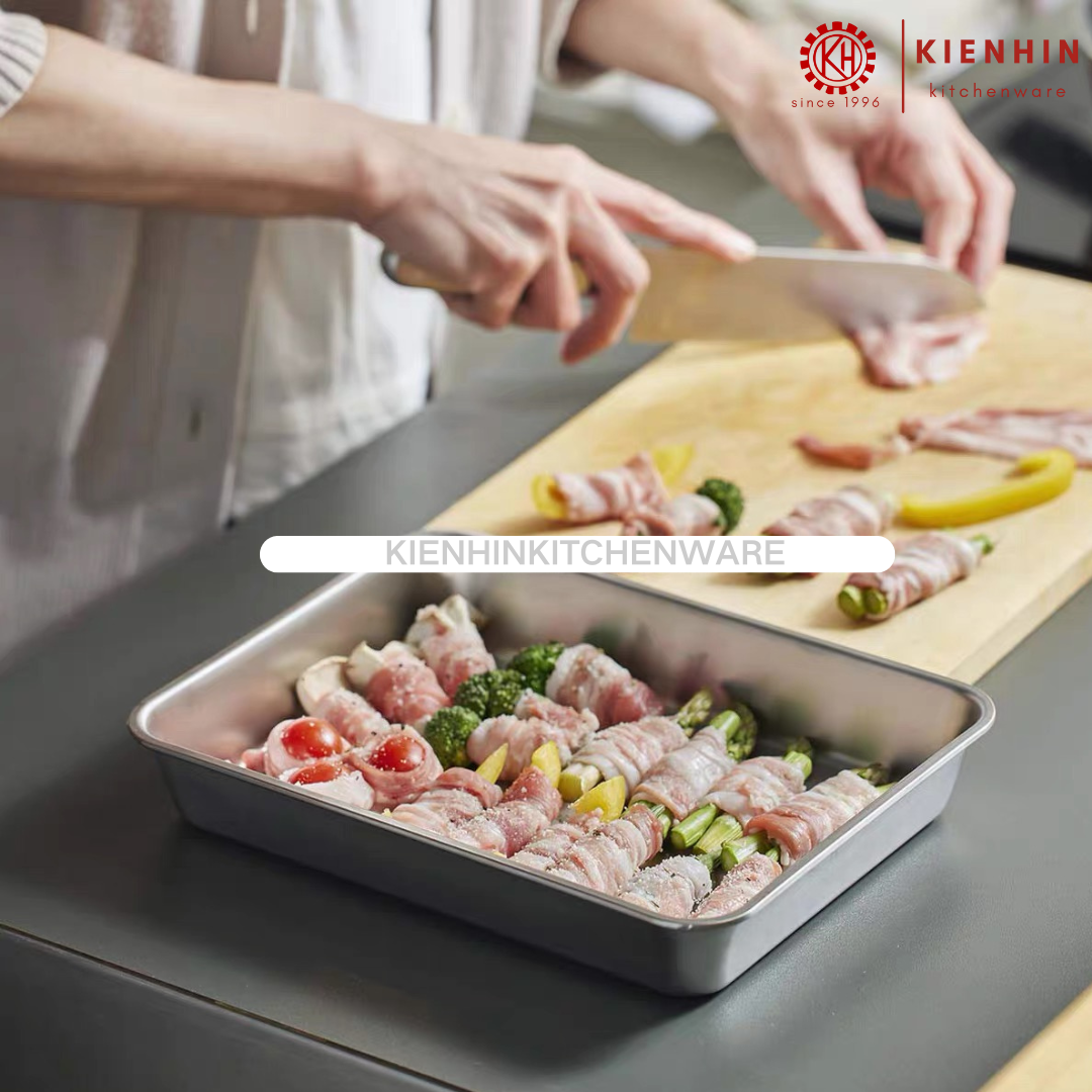 STAINLESS STEEL MULTIPURPOSE DEEP FOOD TRAY | DULANG MAKANAN KELULI | 白钢多功能方盘 (深方盘)