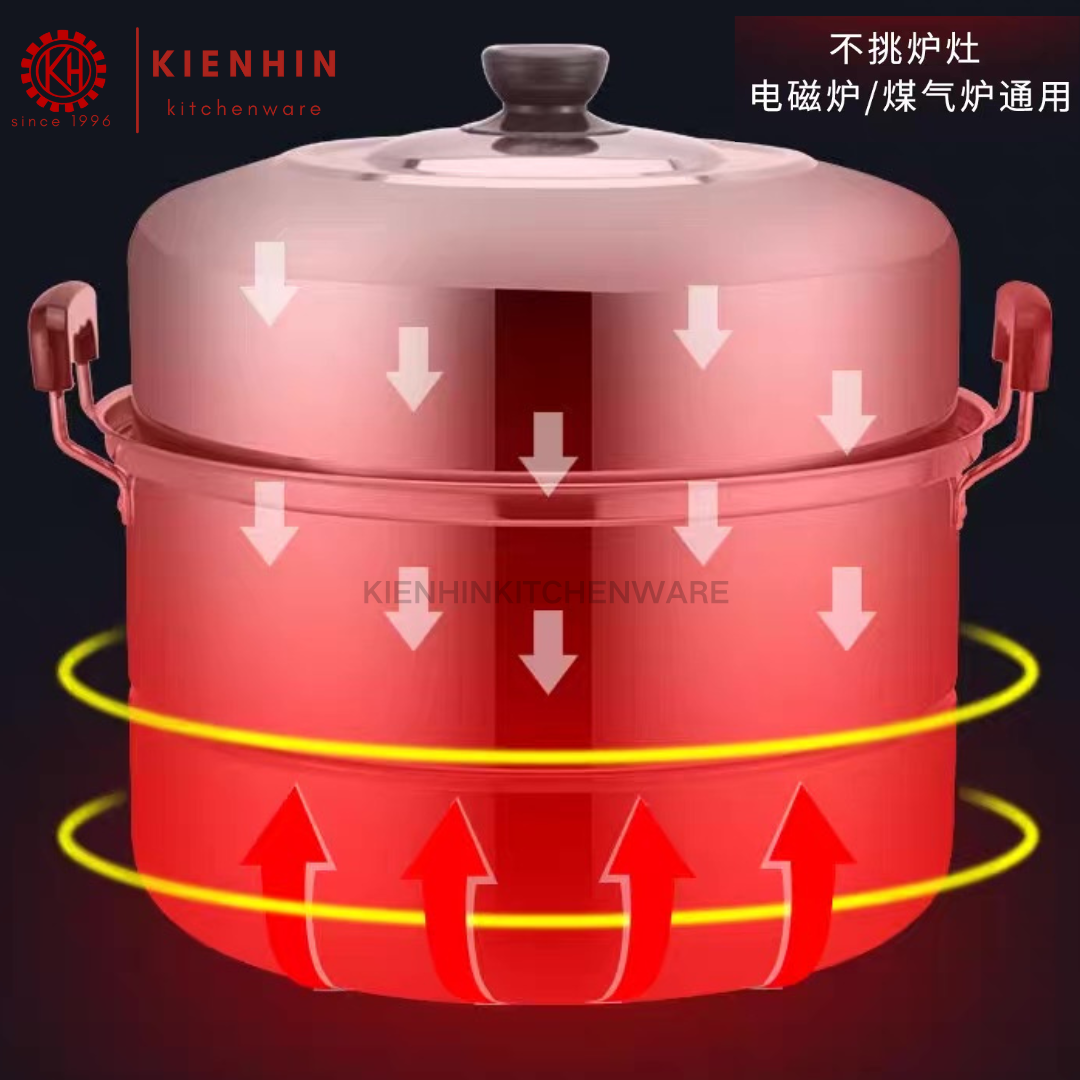 EXTRA THICK S/S DOUBLE LAYER STEAM POT < 42CM > | 超特厚双篦蒸锅 | 超特厚不锈钢双层蒸锅