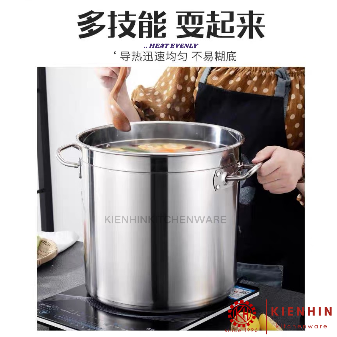 S/S QUALITY SHORT SOUP POT【BUSINESS USE RECOMMENDED】 |  商用高质量白钢矮汤桶