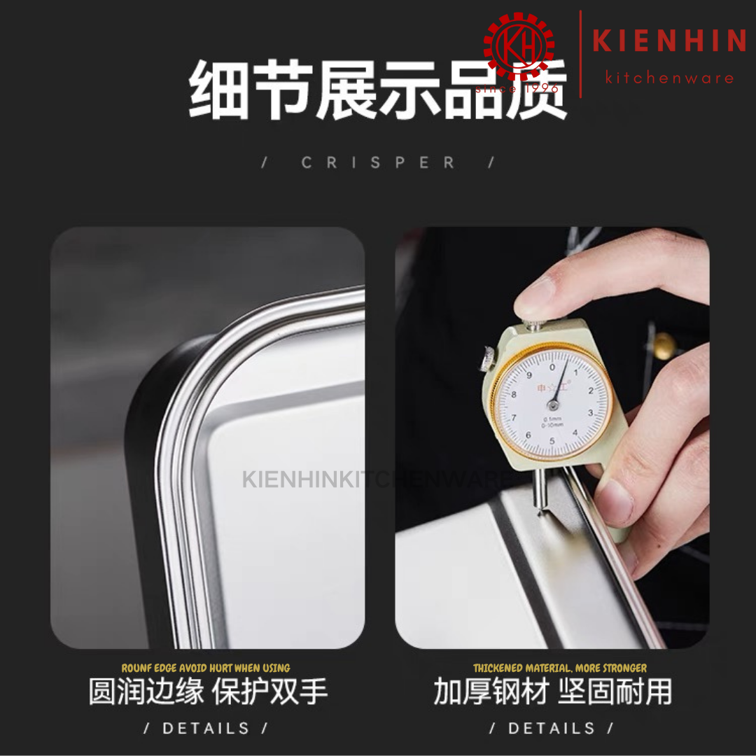 S/S FOOD STORAGE CONTAINER W/COVER | 不锈钢保鲜盒+盖子 < 2.5L / 3.5L / 5.3L / 7.3L / 10L >