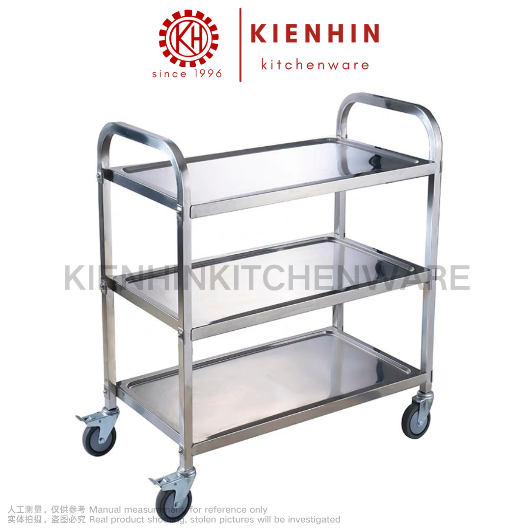 S/S 3 LAYERS SQUARE TUBE DINING CART 白钢方管餐车