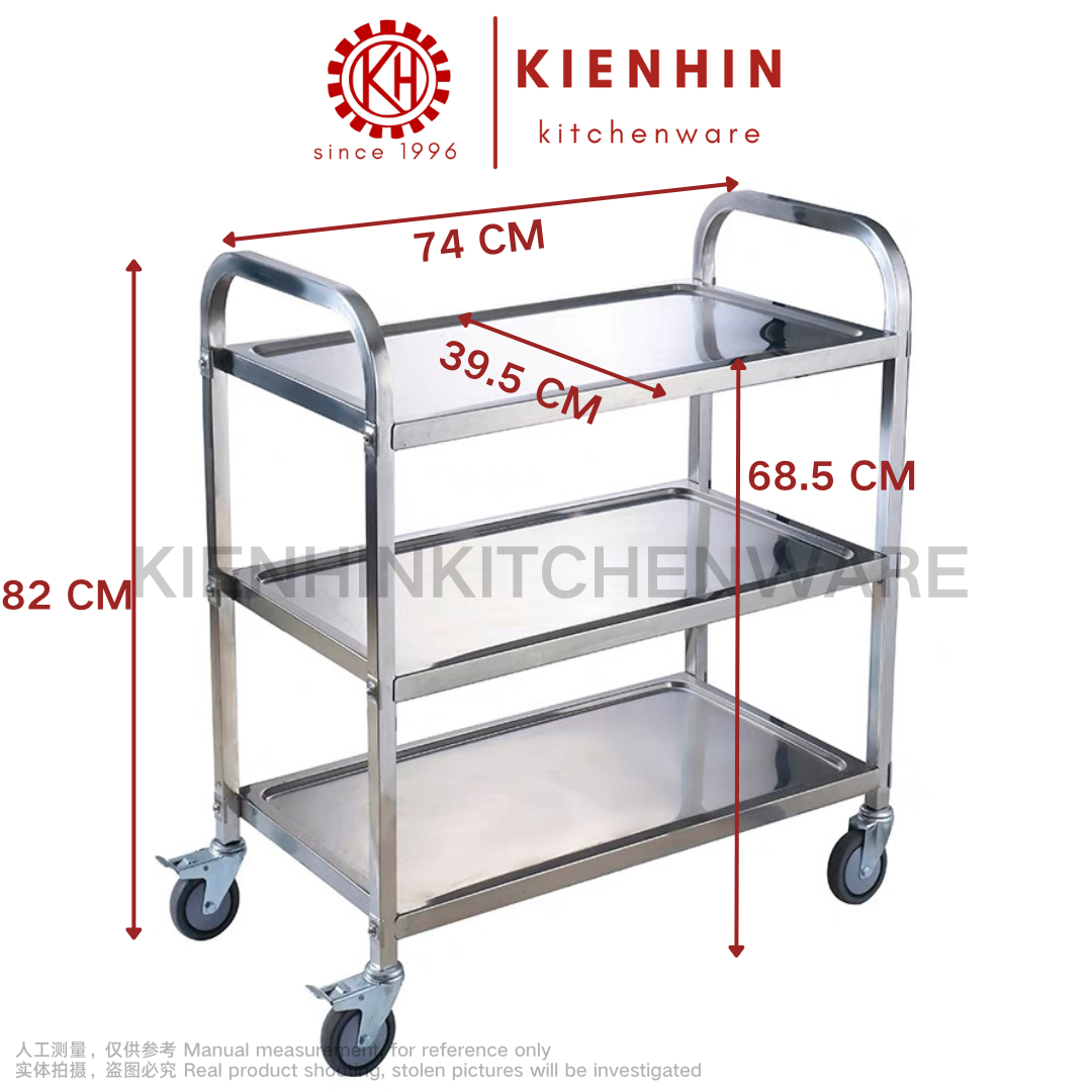 S/S 3 LAYERS SQUARE TUBE DINING CART 白钢方管餐车