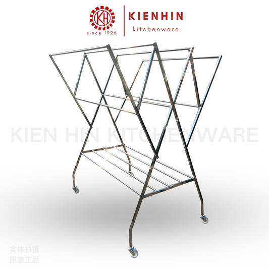 SUS304 STAINLESS STEEL FOLDABLE CLOTHES DRYING RACK-MEGA SIZE(OUTDOOR & INDOOR)落地式晾衣架-加大款（室外&室内）